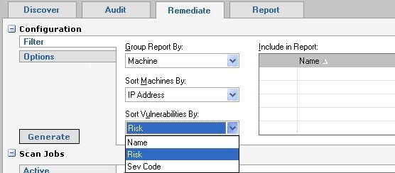 Вкладка Retina Remediate - Выбор фильтра