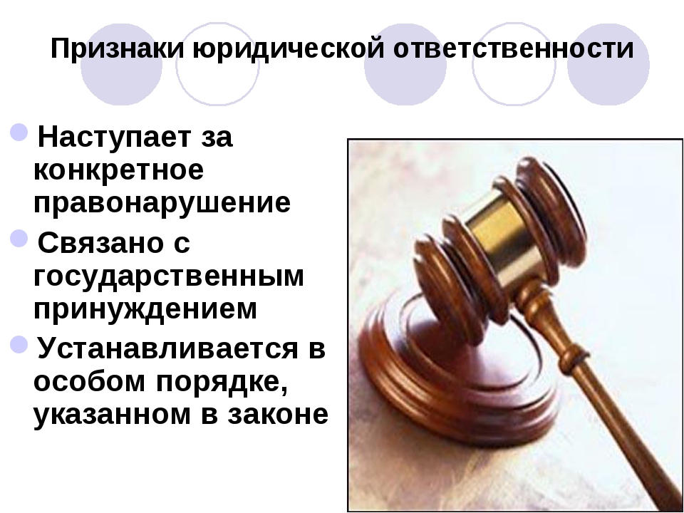 Понятие и виды юридической ответственности проект по праву