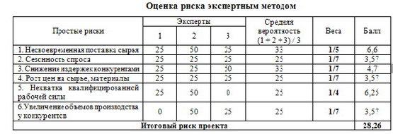 Экспертная оценка проекта пример