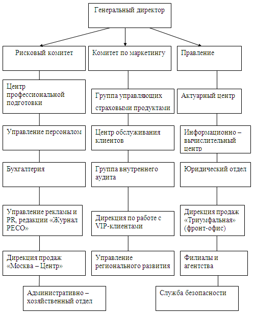 Организационная структура страховой компании схема