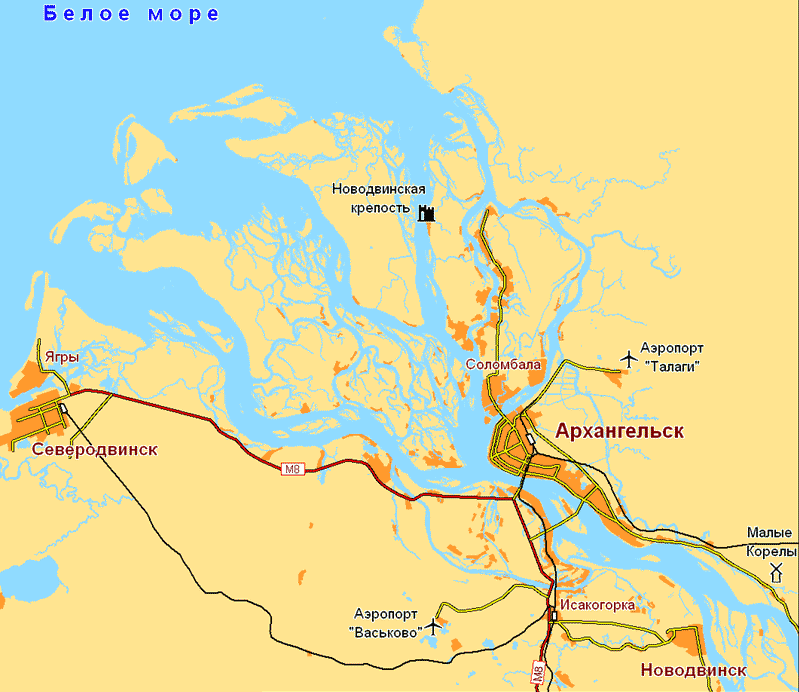 Архангельск порт карта