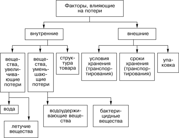 Классификация внутренних и внешних факторов, влияющих на потери