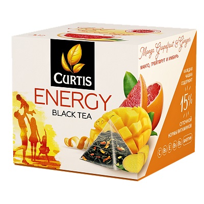 Чай Чай Curtis "Energy Black Tea", черный с добавками, 12 пирамидок