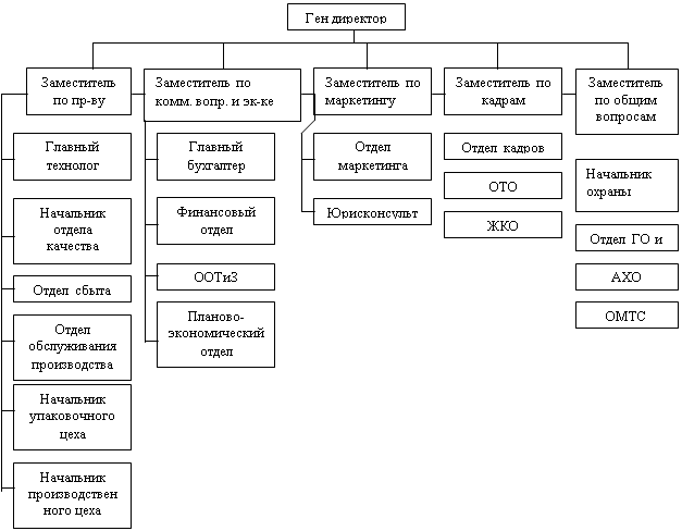 Структурная схема предприятия завода