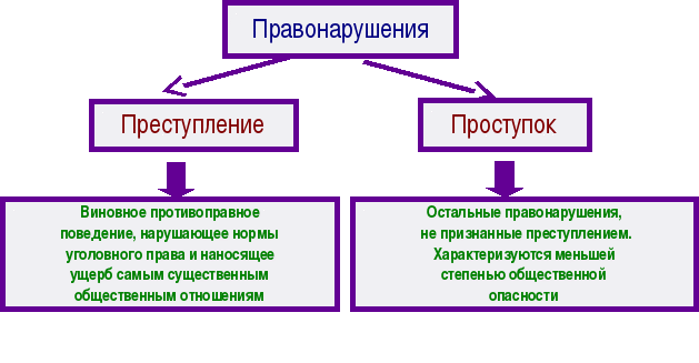 Виды проступков схема