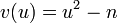 v(u)=u^2-n