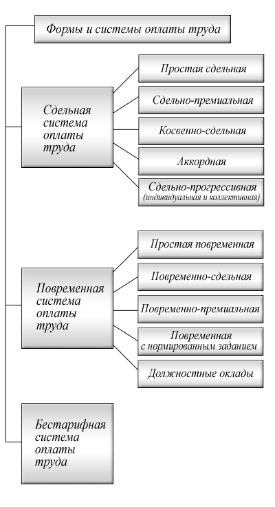 Классификация видов оплаты труда.