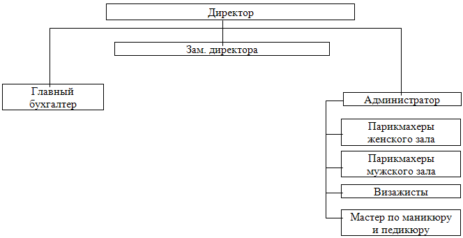 Схема организационной структуры салона красоты