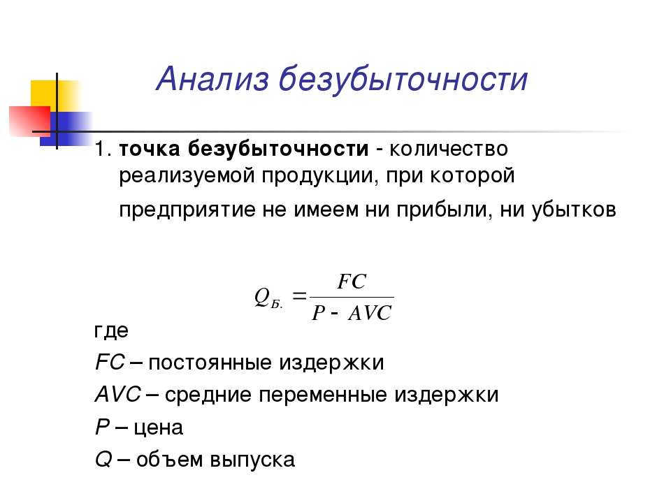 Анализ безубыточности