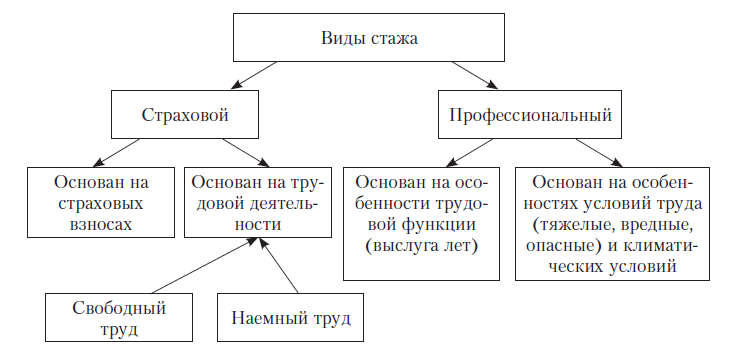 Схема виды стажа