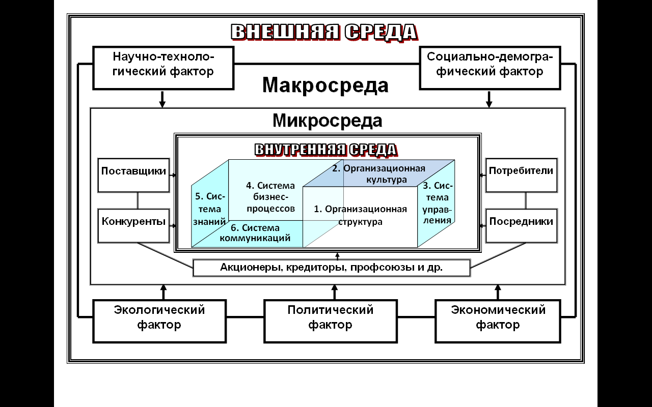 Схема внутренней среды организации