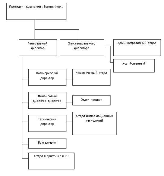 Схема структуры управления ОАО "ВымпелКом"