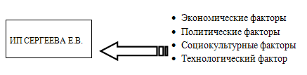 Влияние факторов косвенного воздействия на ИП Сергеева Е.В