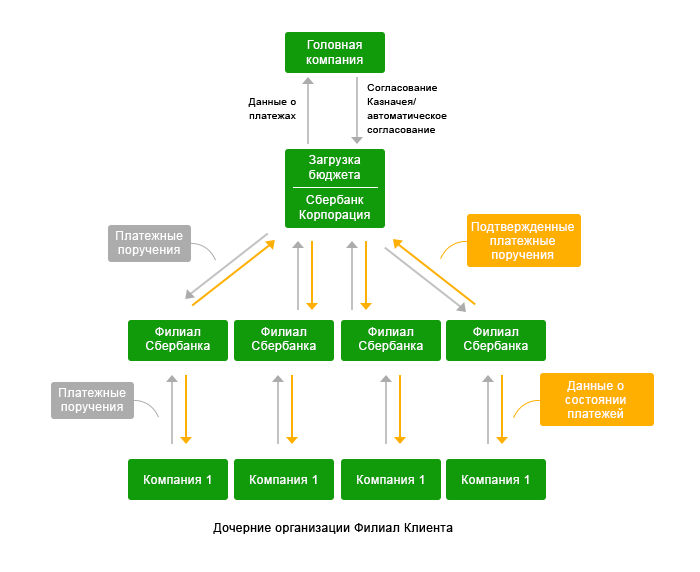 Схема группы компаний для банка