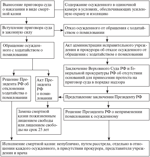 Порядок исполнения наказания в виде смертной казни