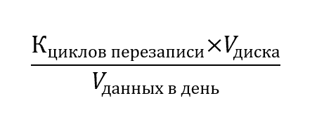 Ð¤Ð¾ÑÐ¼ÑÐ»Ð° ÑÐ°ÑÑÐµÑÐ° ÑÑÐ¾ÐºÐ° ÑÐ»ÑÐ¶Ð±Ñ SSD