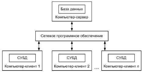 Рис. 1.1. Структура информационной системы с файл-сервером