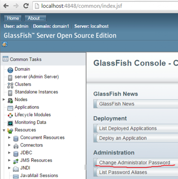 Админка в GlassFish