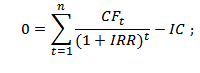 Внутренняя норма доходности инвестиционного проекта IRR. Формула расчета